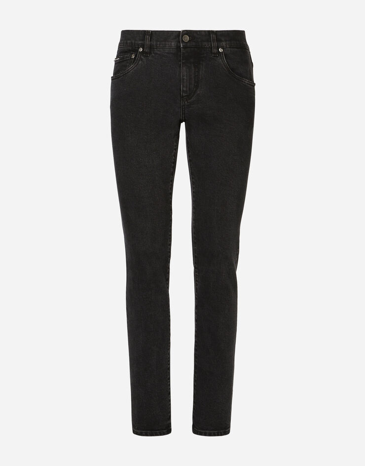 Washed skinny fit stretch denim jeans in Multicolor for | Dolce&Gabbana® US