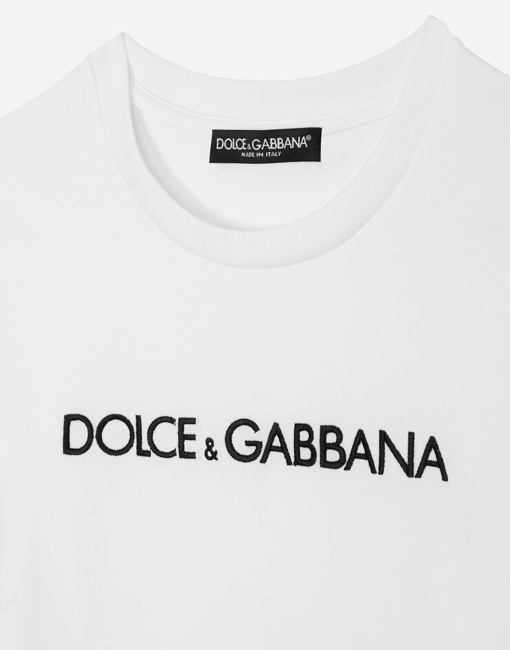 Dolce&Gabbana Long-sleeved T-shirt with Dolce&Gabbana logo White F8U49ZFU7EQ