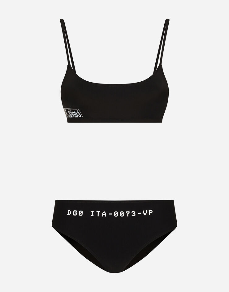 Dolce & Gabbana ブラレットビキニ DGVIB3プリント ブラック O8C17JONP12