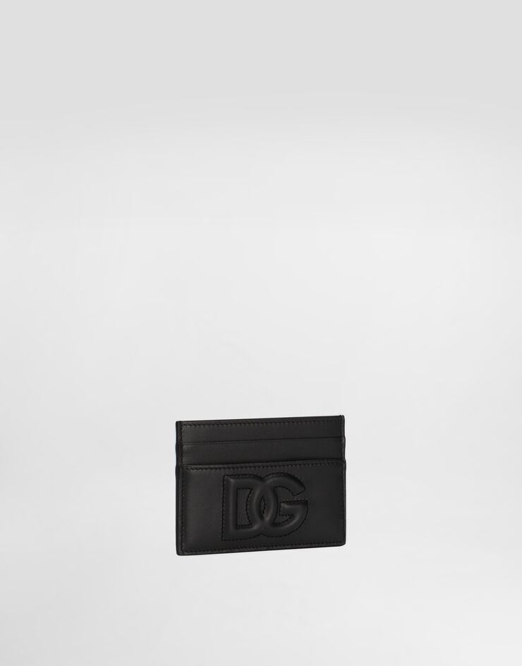 Dolce & Gabbana Calfskin card holder with DG logo Schwarz BI0330AG081