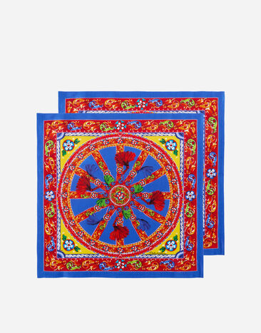 Dolce & Gabbana Set of 2 Linen Napkins Multicolor TCGS06TCAEM