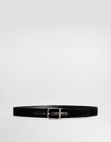 Dolce & Gabbana Cotton velvet belt Black BC4703A6808