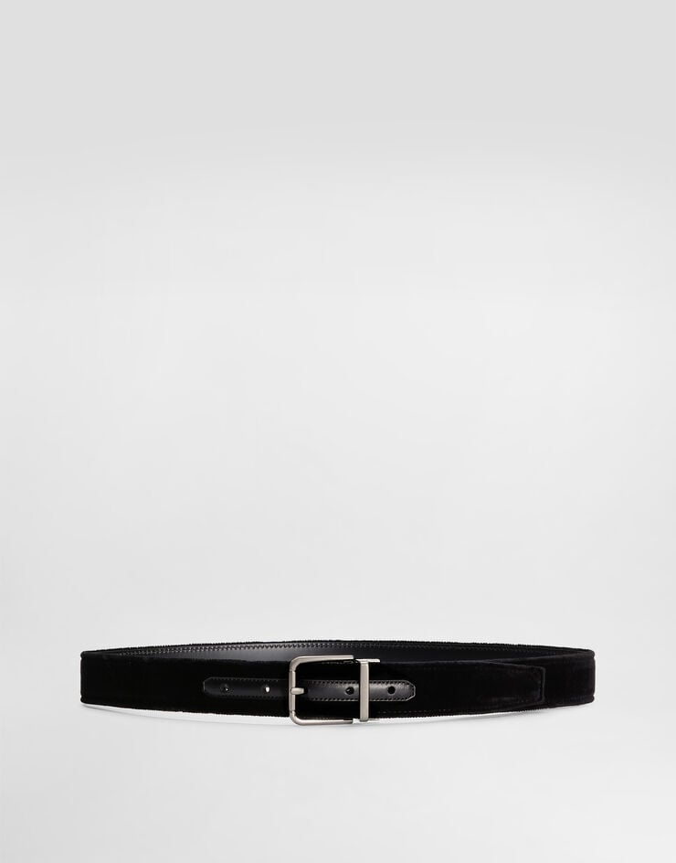 Dolce & Gabbana Ремень из хлопкового бархата черный BC4703A6808