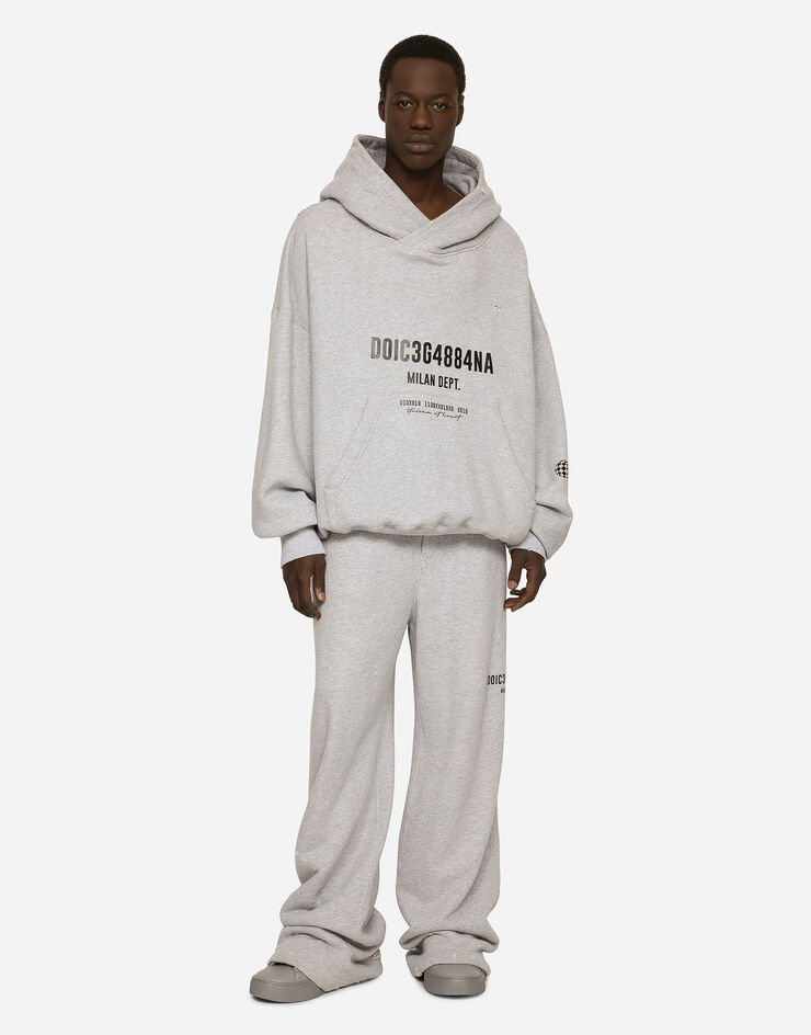 Dolce&Gabbana Printed jogging pants with small abrasions Grey GVZ7ATG7KX9