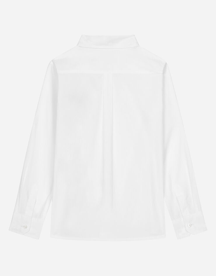 Dolce & Gabbana Рубашка из поплина с логотипом DG Лавр белый L43S23G7NMM