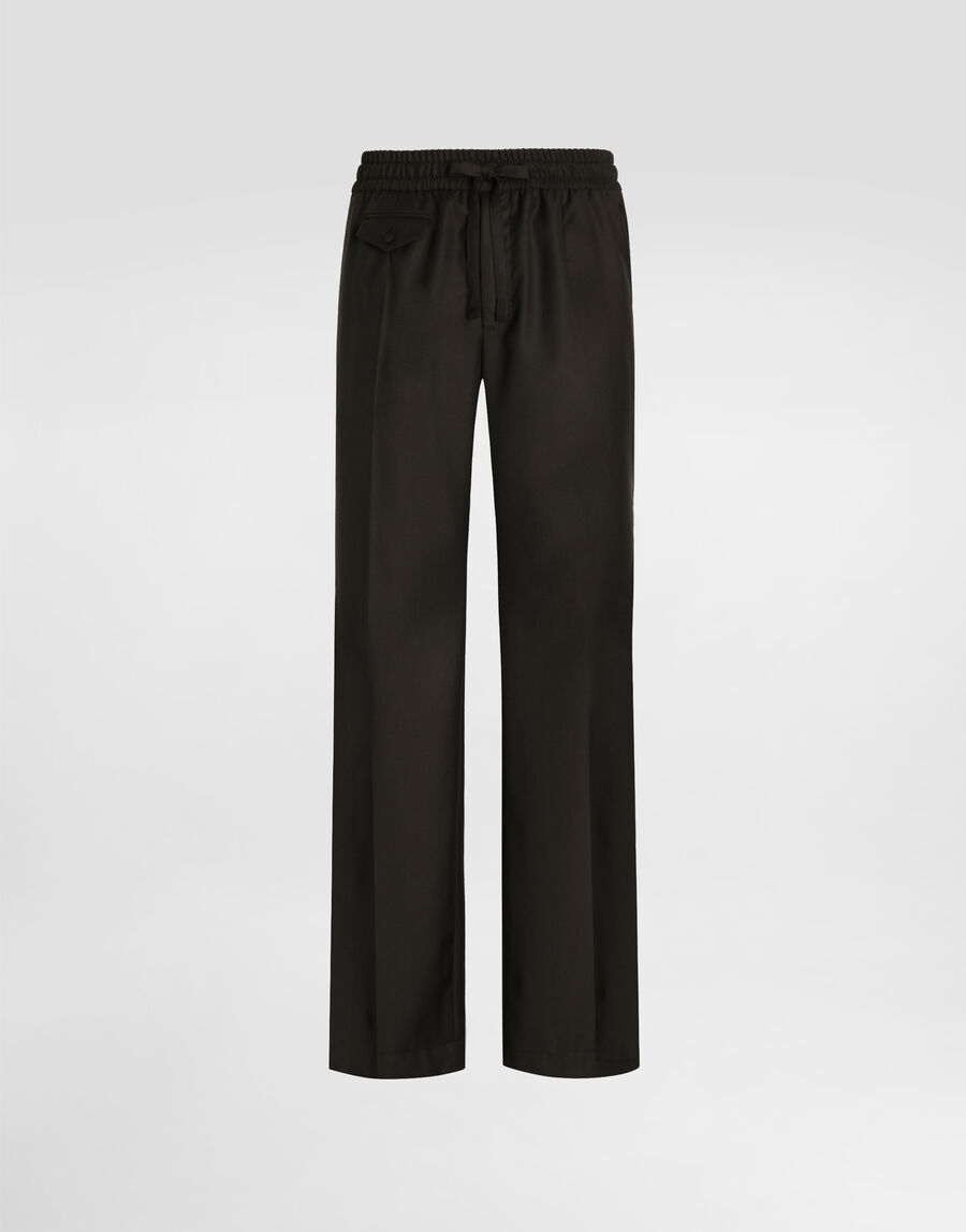 Wool twill jogging trousers