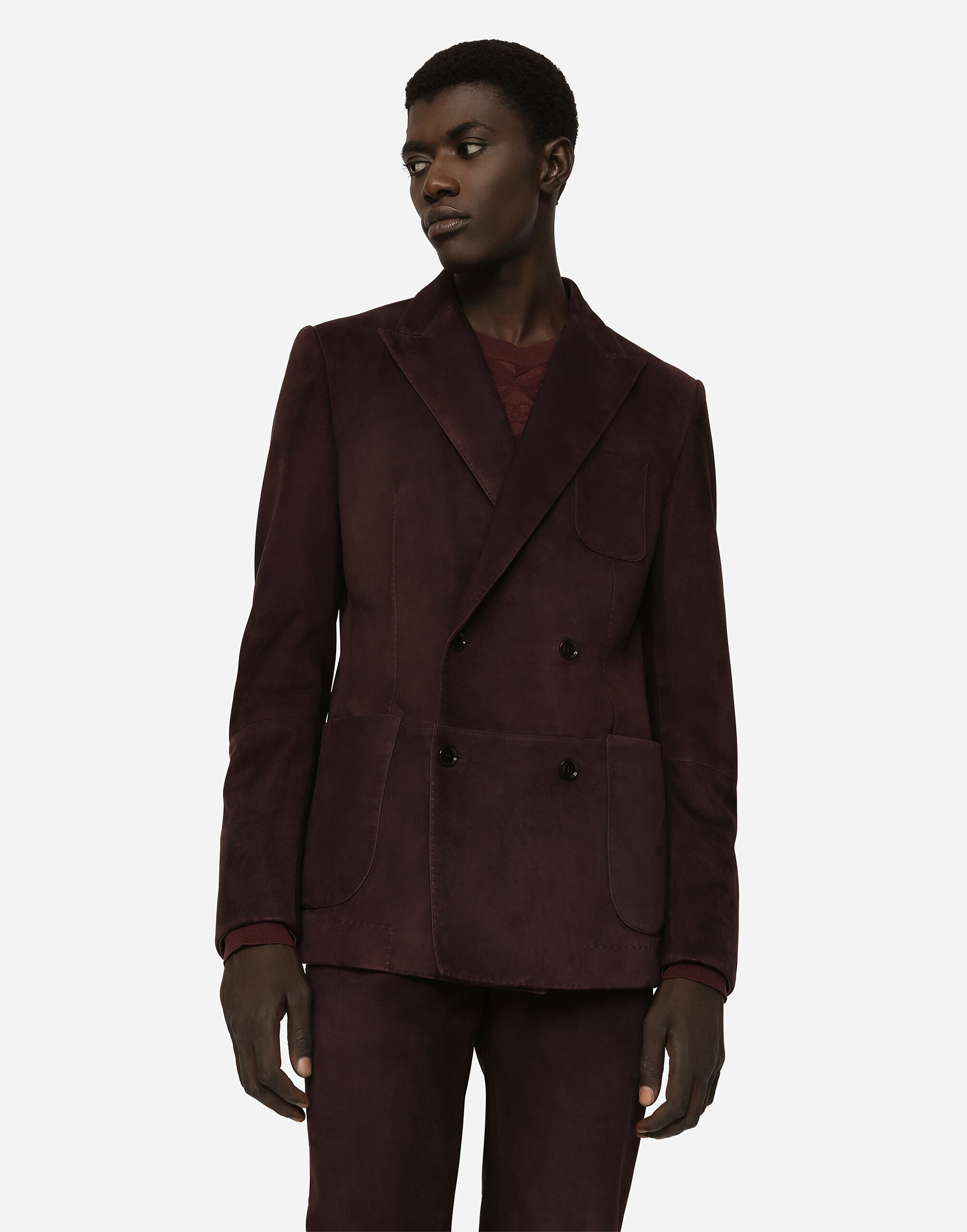 Double breasted suede jacket in Multicolor for Men Dolce Gabbana US