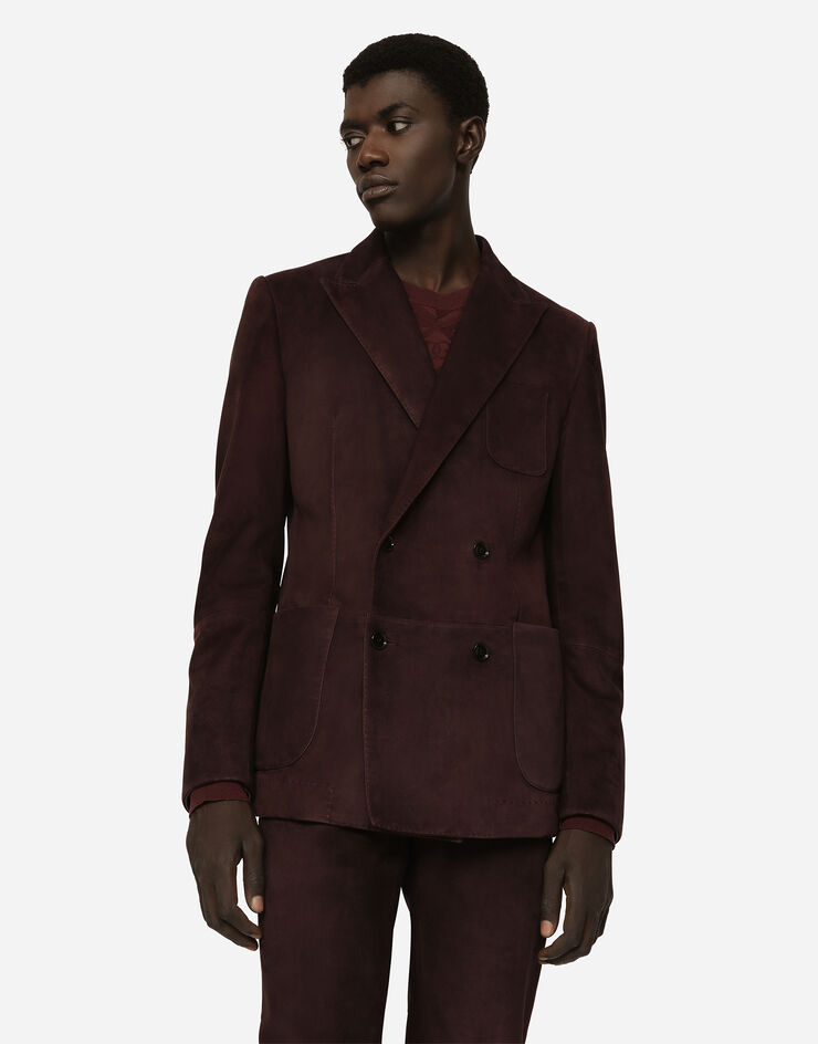 Dolce & Gabbana Chaqueta de ante con botonadura doble Multicolor G2RU3LHULRA