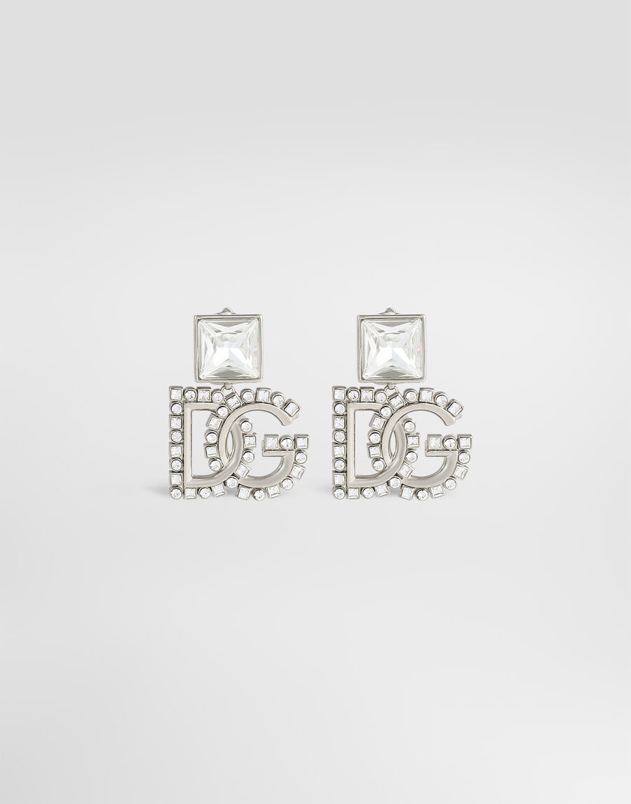 Rhinestone earrings with DG logo