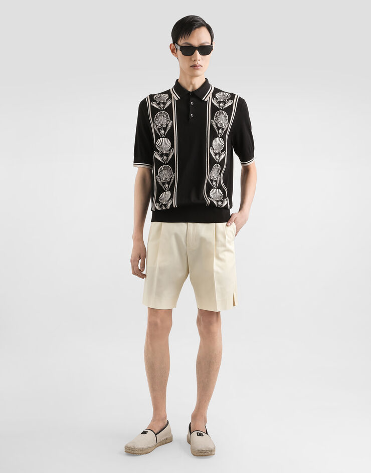 Dolce & Gabbana Cotton gabardine bermuda shorts Beige GW0MAZFU6ZE