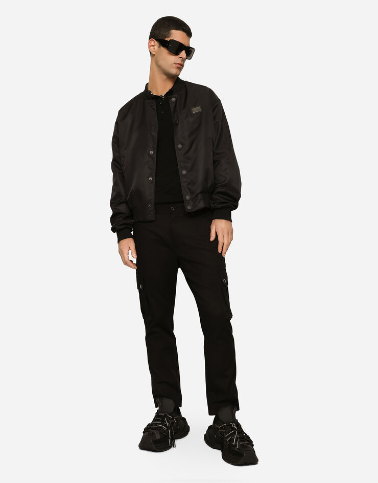 Dolce & Gabbana Pantalón cargo de algodón con placa con logotipo Negro GVB4ETFUFJU