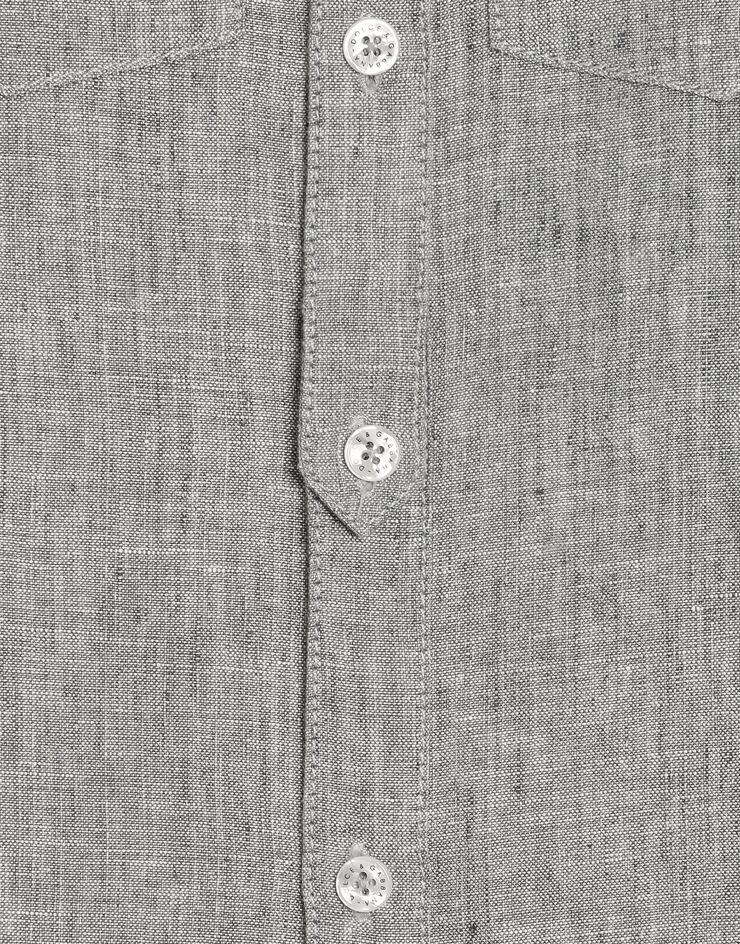 Dolce & Gabbana Camisa en tela de lino lavada Gris L44S43FU4MF