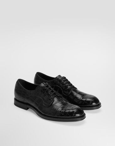 Dolce & Gabbana Alligator derby shoes Black A10925A2Y88