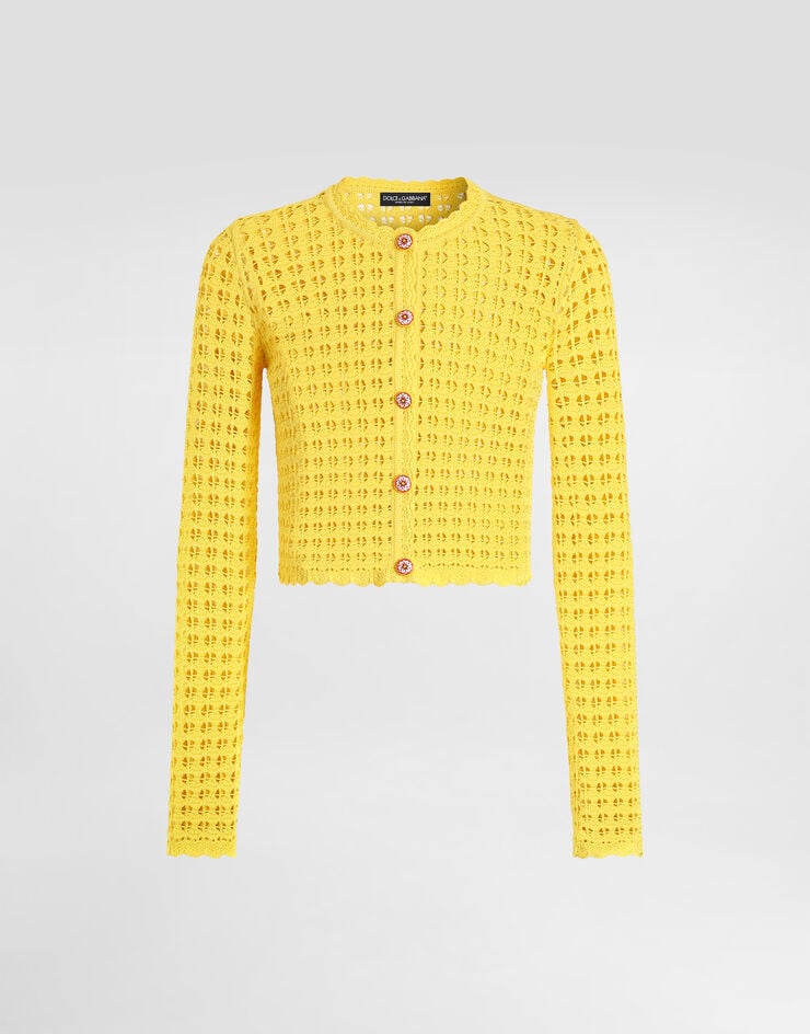 Dolce & Gabbana Crochet cardigan Yellow FXVC9TJGMMD