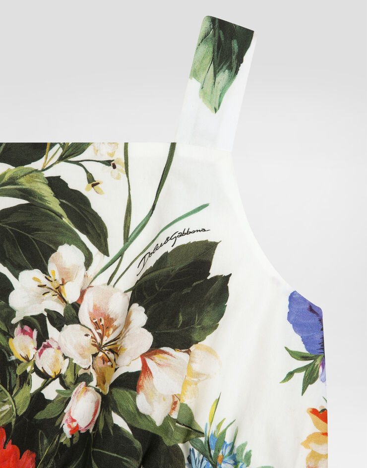 Dolce & Gabbana Top aus Popeline mit Blumenprint Drucken L51N72HS5TV