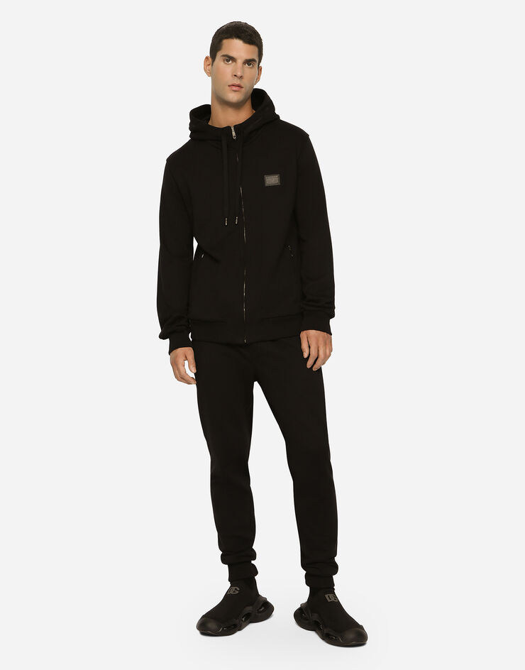 Dolce & Gabbana Jersey zip-up hoodie ブラック G9ABITG7F2G
