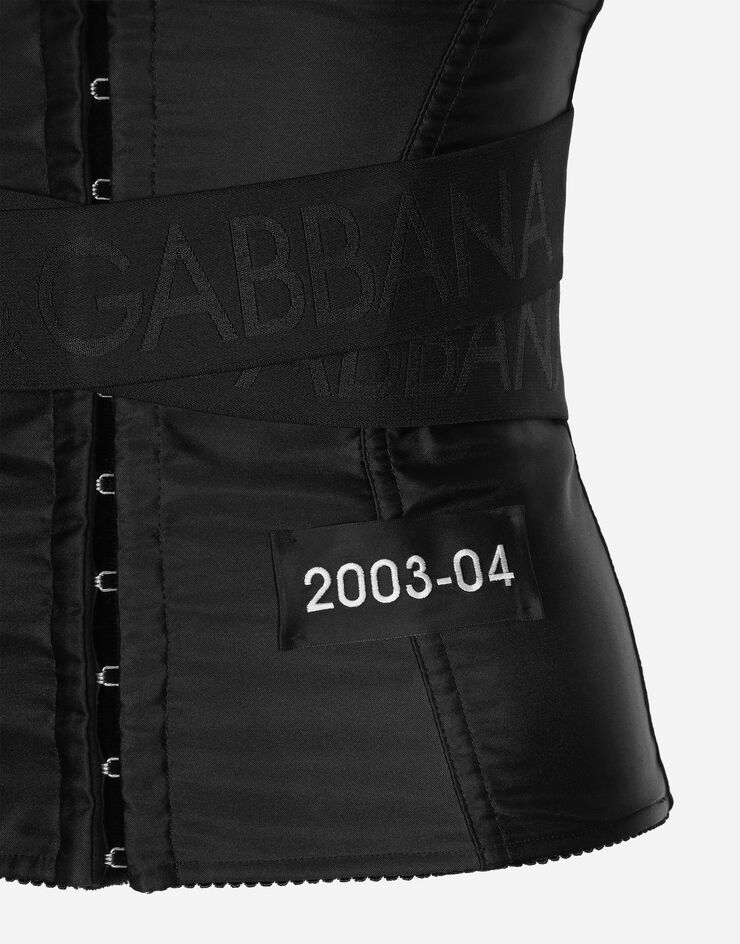 Dolce&Gabbana Corset-style belt with branded stretch crossover bands Black FB372AGDBVQ