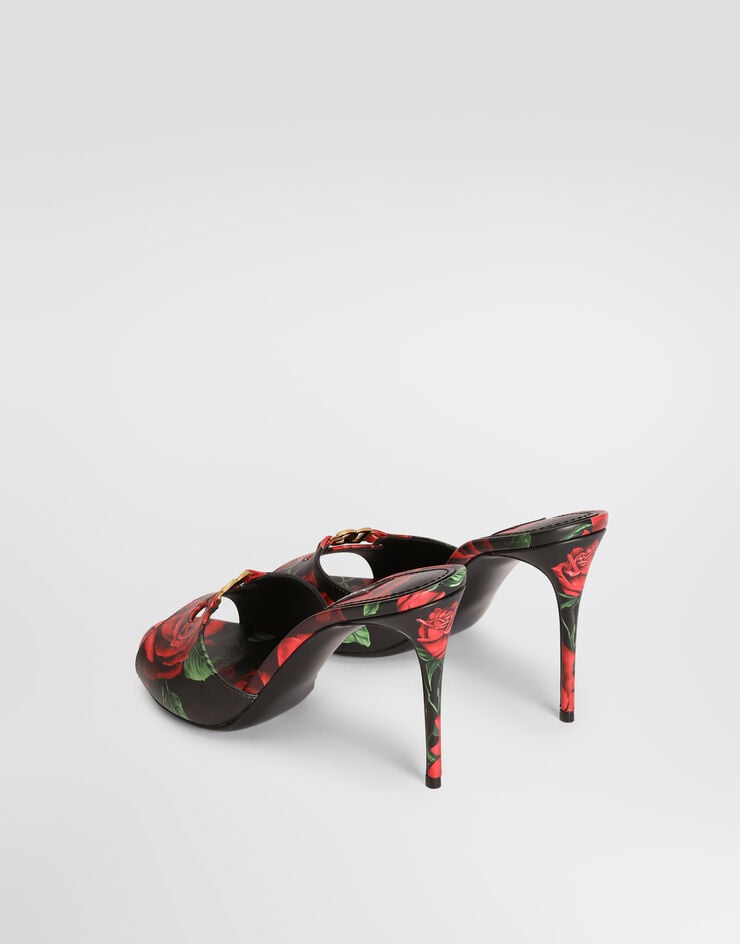 Dolce & Gabbana Rose-print calfskin mules Dolce & Gabbana Rose-print calfskin mules Multicolor CR1978A0706