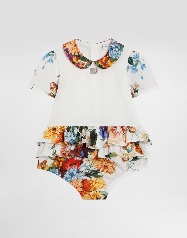 Dolce & Gabbana Flower-print cotton poplin romper Print L21O90HS5TW