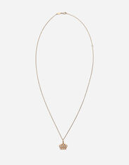 Dolce & Gabbana Pendente Crown con corona in oro bianco e diamanti neri Giallo WAQP2GWSAP1