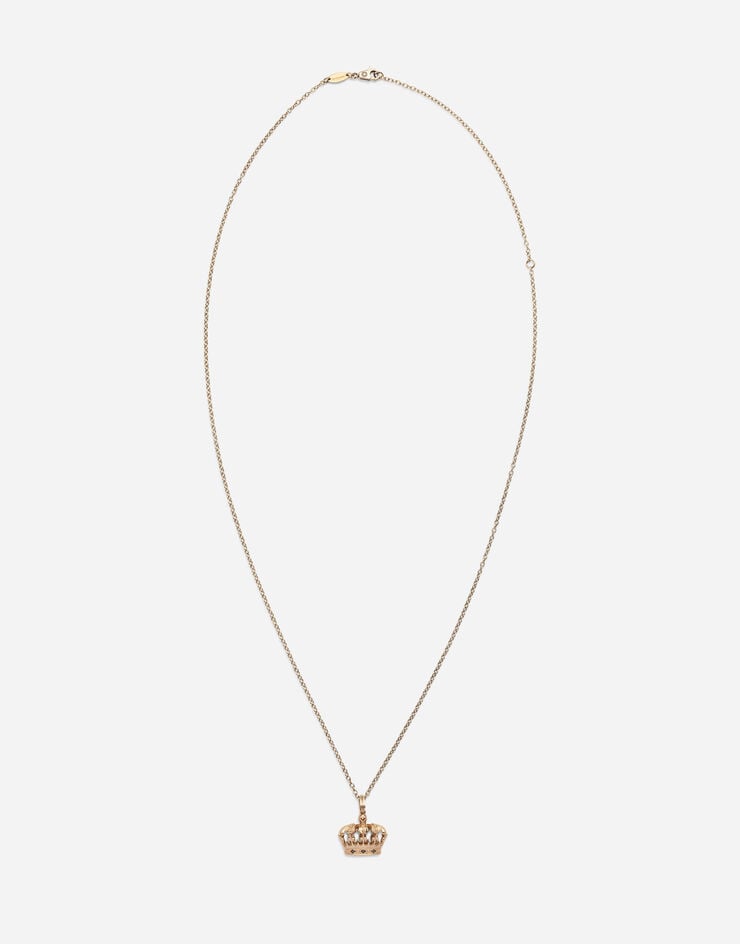 Dolce & Gabbana CROWN 皇冠造型黑色钻石与白金坠饰 金 WALK5GWWH01