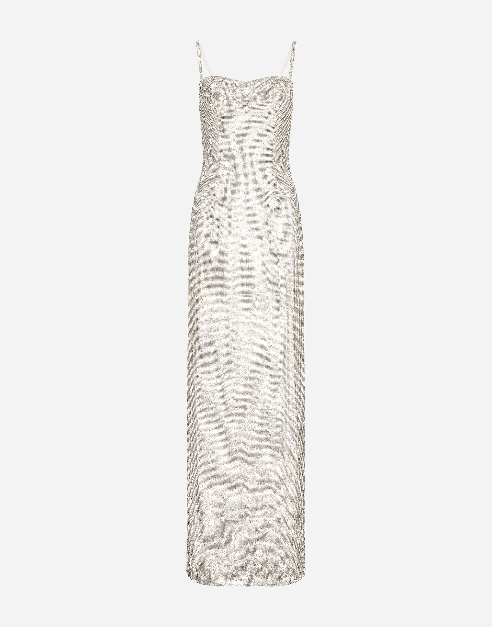 KIM DOLCE GABBANA Long crystal mesh slip dress in Multicolor for