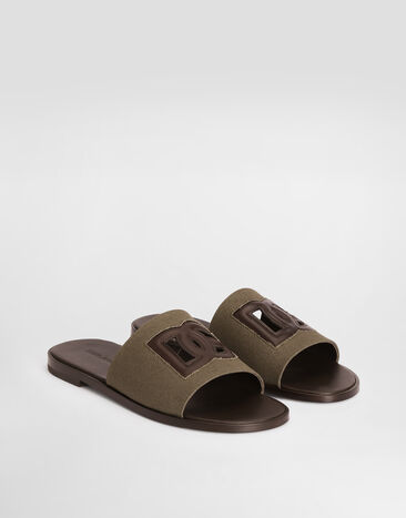 Dolce & Gabbana DG light linen canvas sandals Multicolor A80590A0107