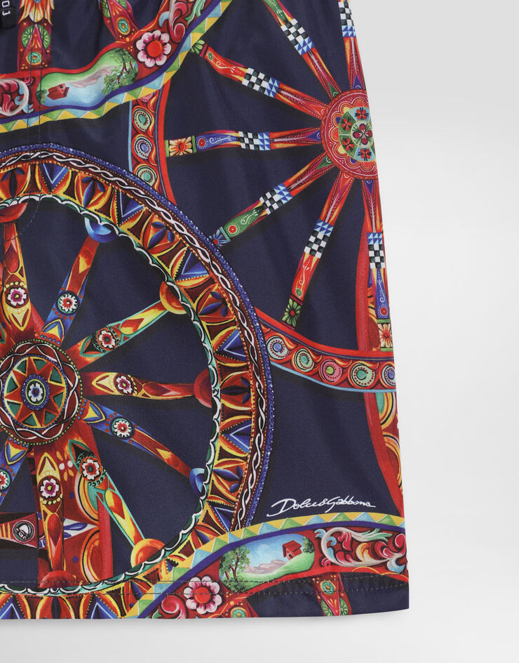 Dolce & Gabbana Carretto-print canvas swim boxer shorts Multicolor L4J818ON0HZ