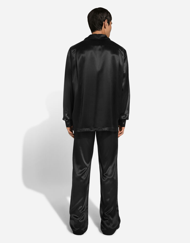 Dolce & Gabbana Camisa de seda Negro G5LF6TFU1AU