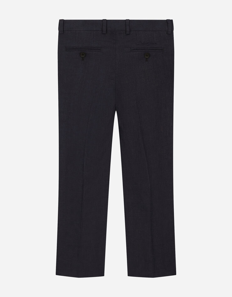 Dolce & Gabbana Pantalón clásico en paño de lino Azul L44P44FU9AQ