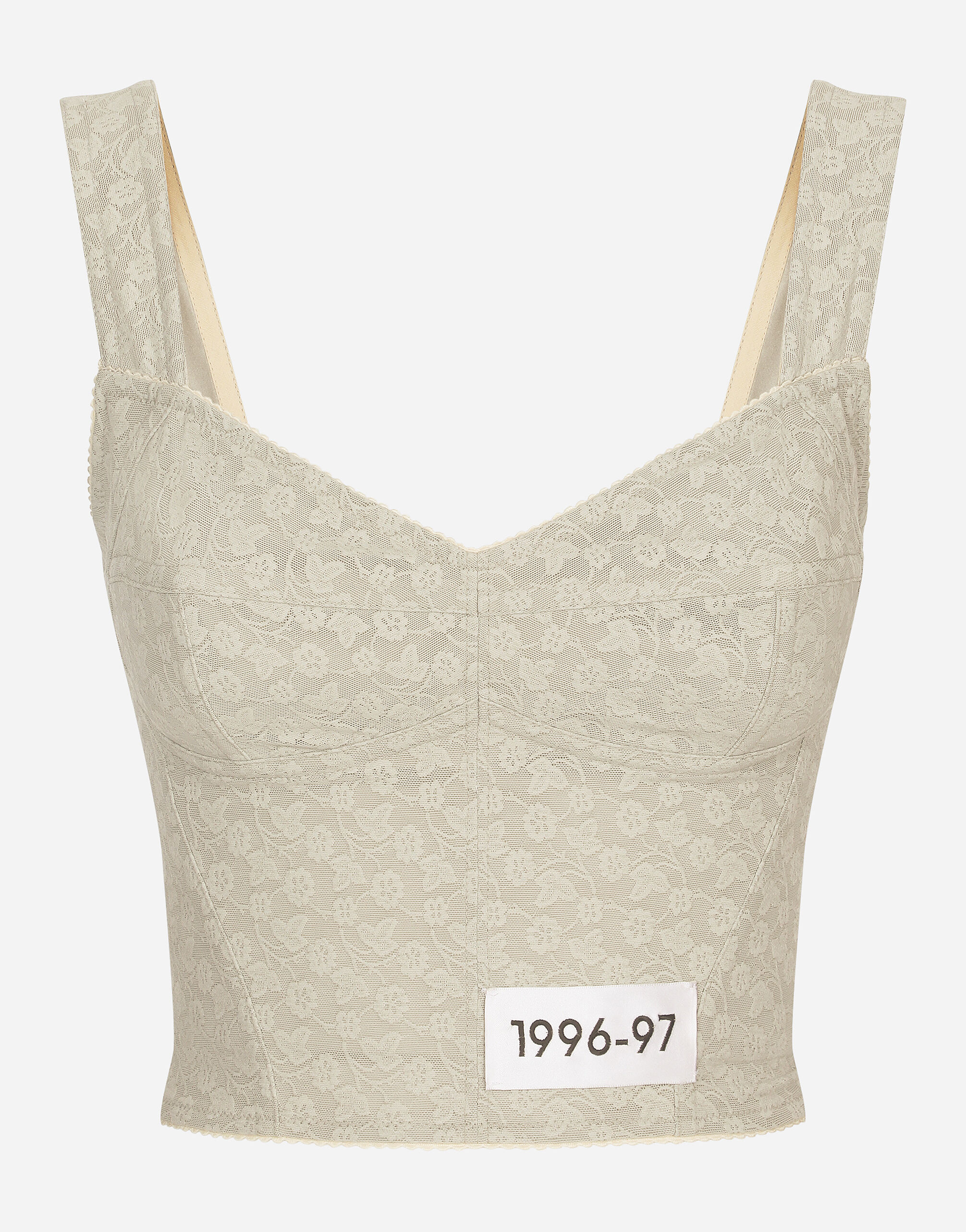 KIM DOLCE GABBANA Floral jacquard corset in Grey for