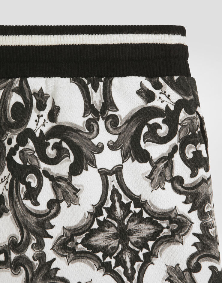 Dolce & Gabbana Majolica-print fleece bermuda shorts Multicolor L4JQP8II7HR
