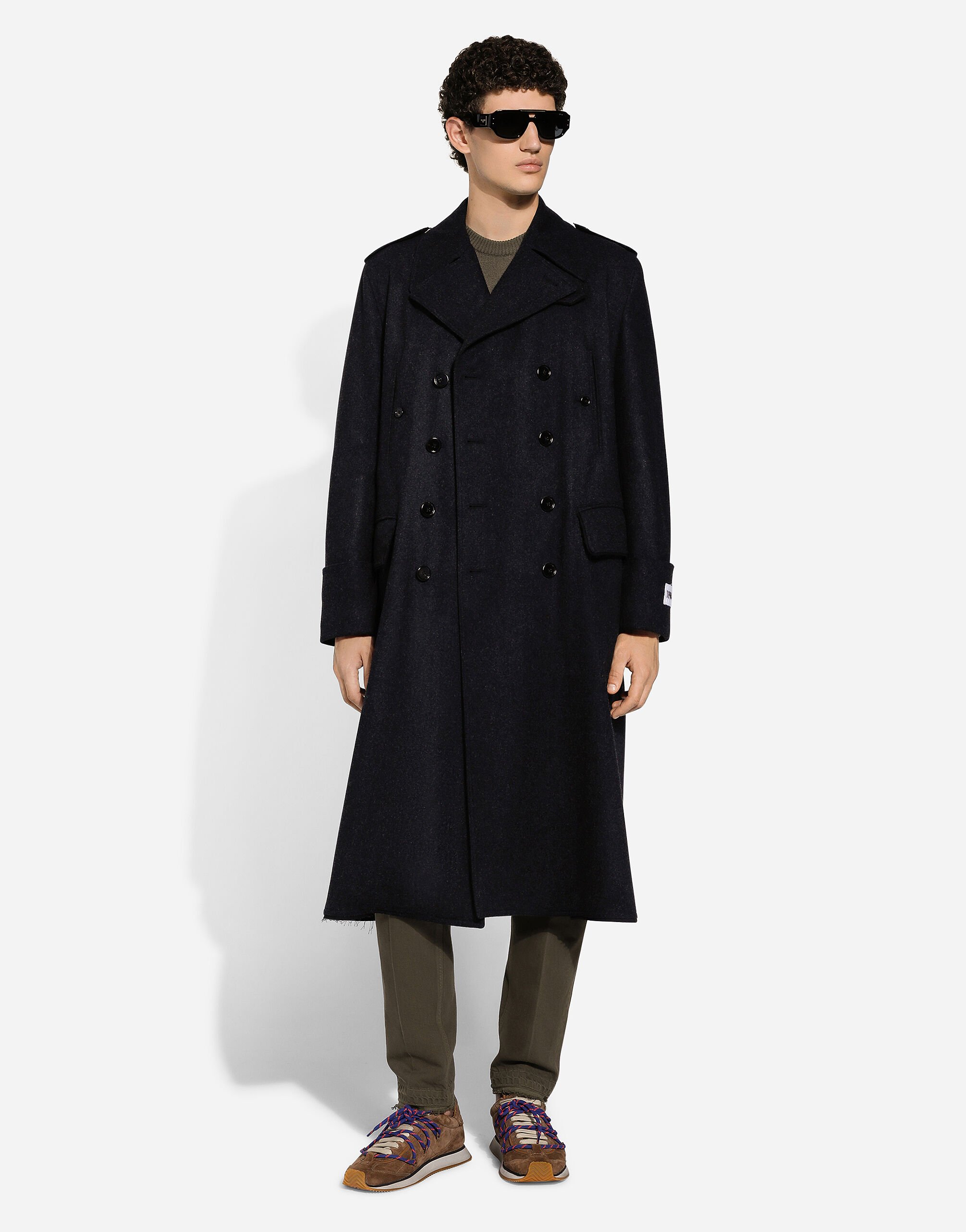 Double breasted cashmere pea coat in Grey for Men Dolce Gabbana US