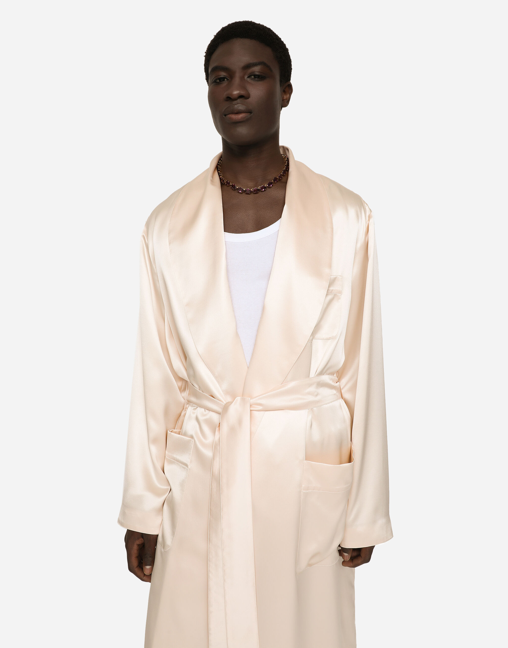 Silk robe with initials deals