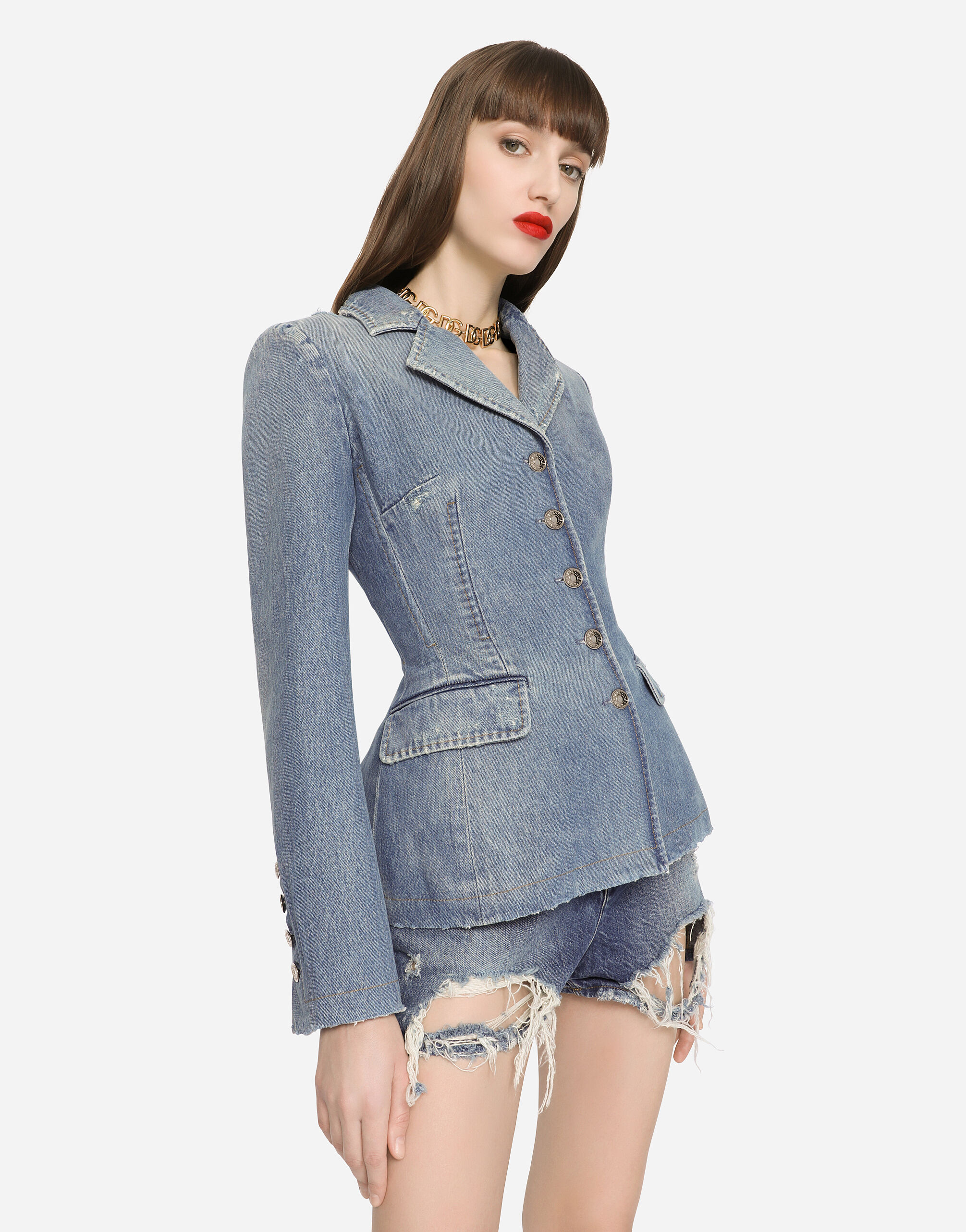 Veste dolce en denim en Multicolore pour femme Dolce Gabbana