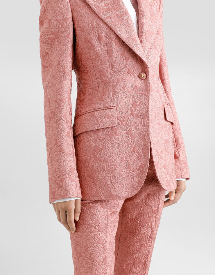 Dolce & Gabbana Single-breasted floral quilted jacquard Turlington jacket Pink F29UCTHJMQK