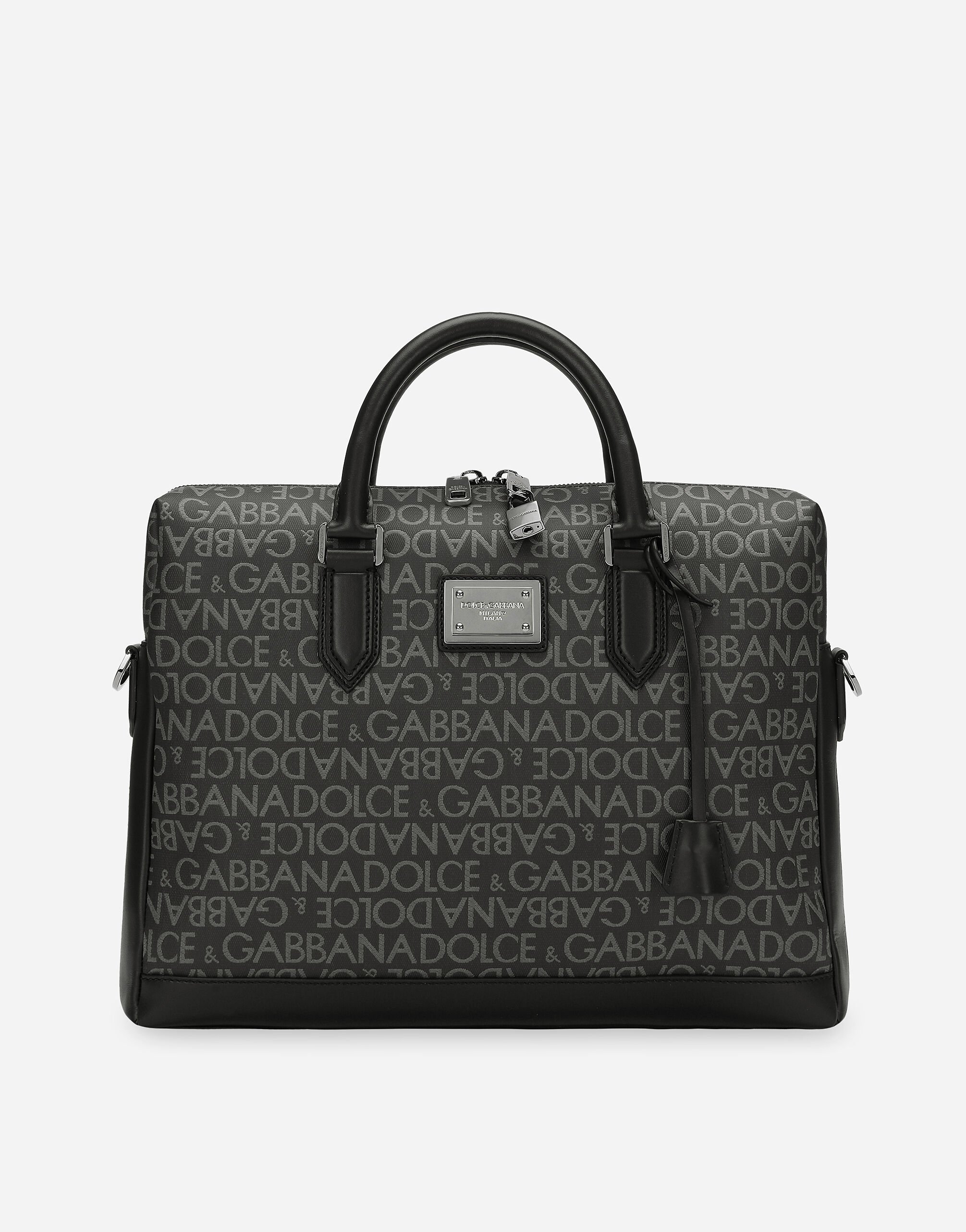 Dolce & Gabbana Briefcase in jacquard spalmato Marrone BM3004A1275
