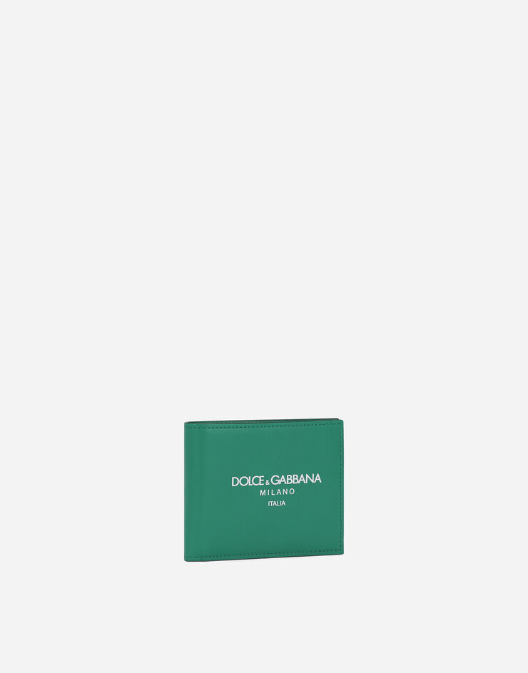 Dolce&Gabbana Calfskin bifold wallet with logo Green BP3102AN244