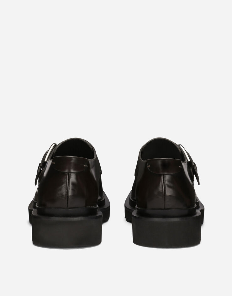 Dolce & Gabbana حذاء بسوار من جلد عجل مصقول بني A10792A1203