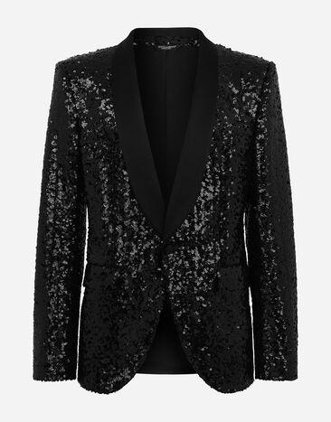 Dolce & Gabbana Chaqueta Sicilia de botonadura sencilla con lentejuelas Negro G2UG2TFLSGD