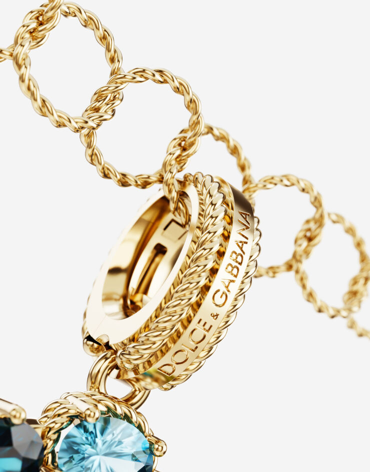 Dolce & Gabbana Charm S Rainbow alphabet in oro giallo 18kt con gemme multicolore Oro WANR2GWMIXS