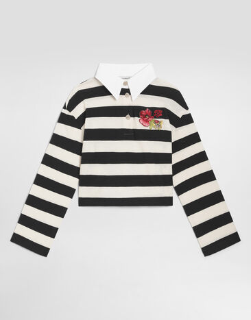 Dolce & Gabbana Polo shirt in striped jersey Multicolor L5JTRCFB7DO