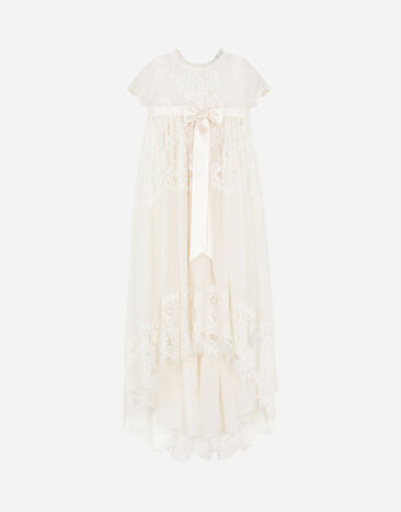 Dolce & Gabbana ロングドレス シルクシフォン レース ホワイト L0EGC7FU1AT