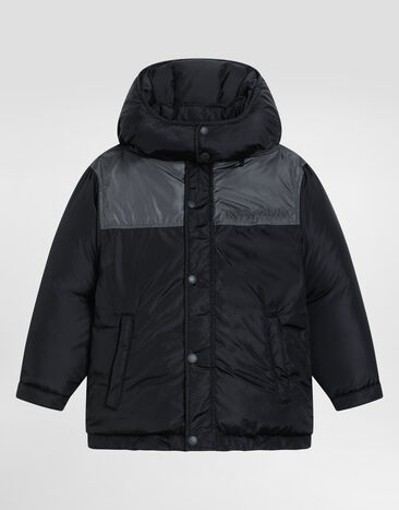 Dolce & Gabbana Canvas jacket with detachable hood Multicolor L42B91FUS22