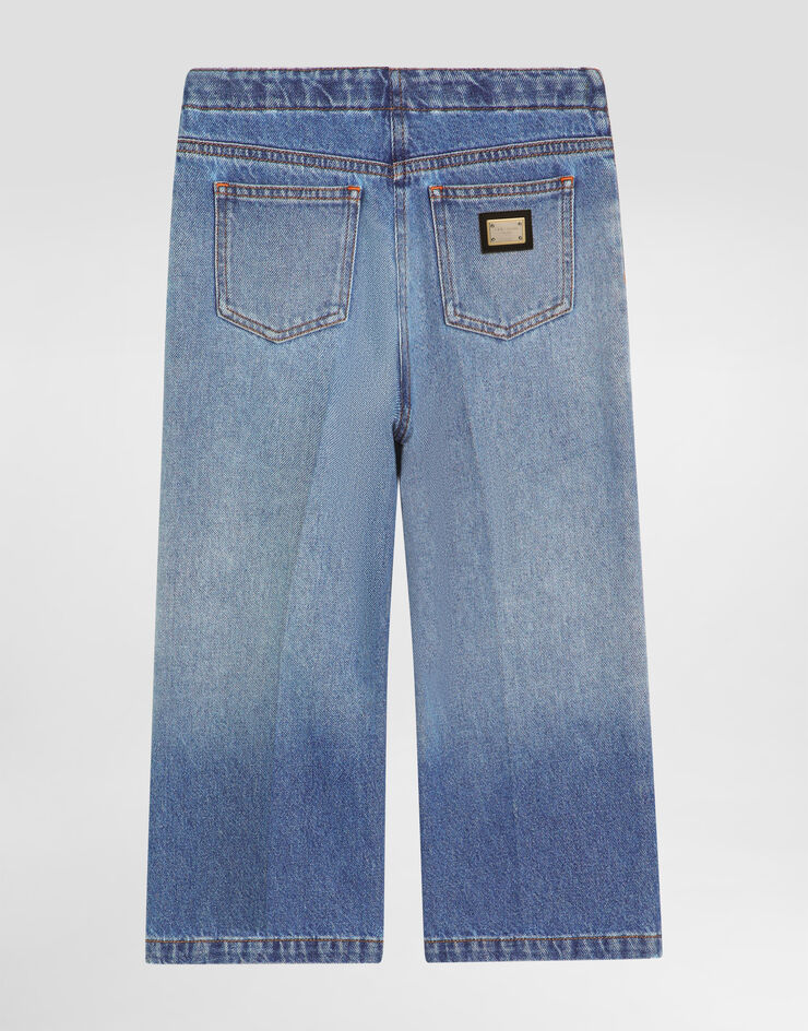 Dolce & Gabbana سروال دنيم بـ 5 جيوب وبطاقة شعار متعدد الألوان L52F93LDD32