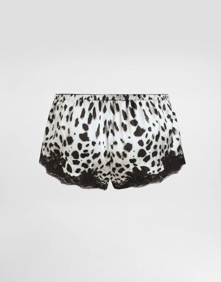Dolce & Gabbana Leopard-print satin shorts with lace inserts Print O3A02TONO21