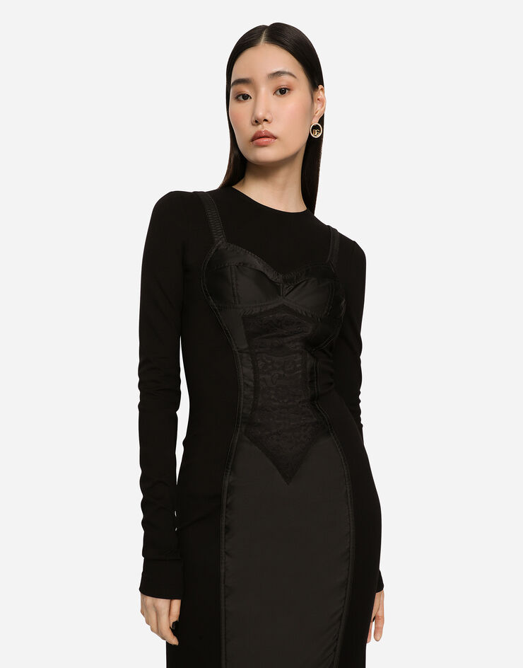 Dolce & Gabbana Jersey midi dress Black F6ARFTFUGKF