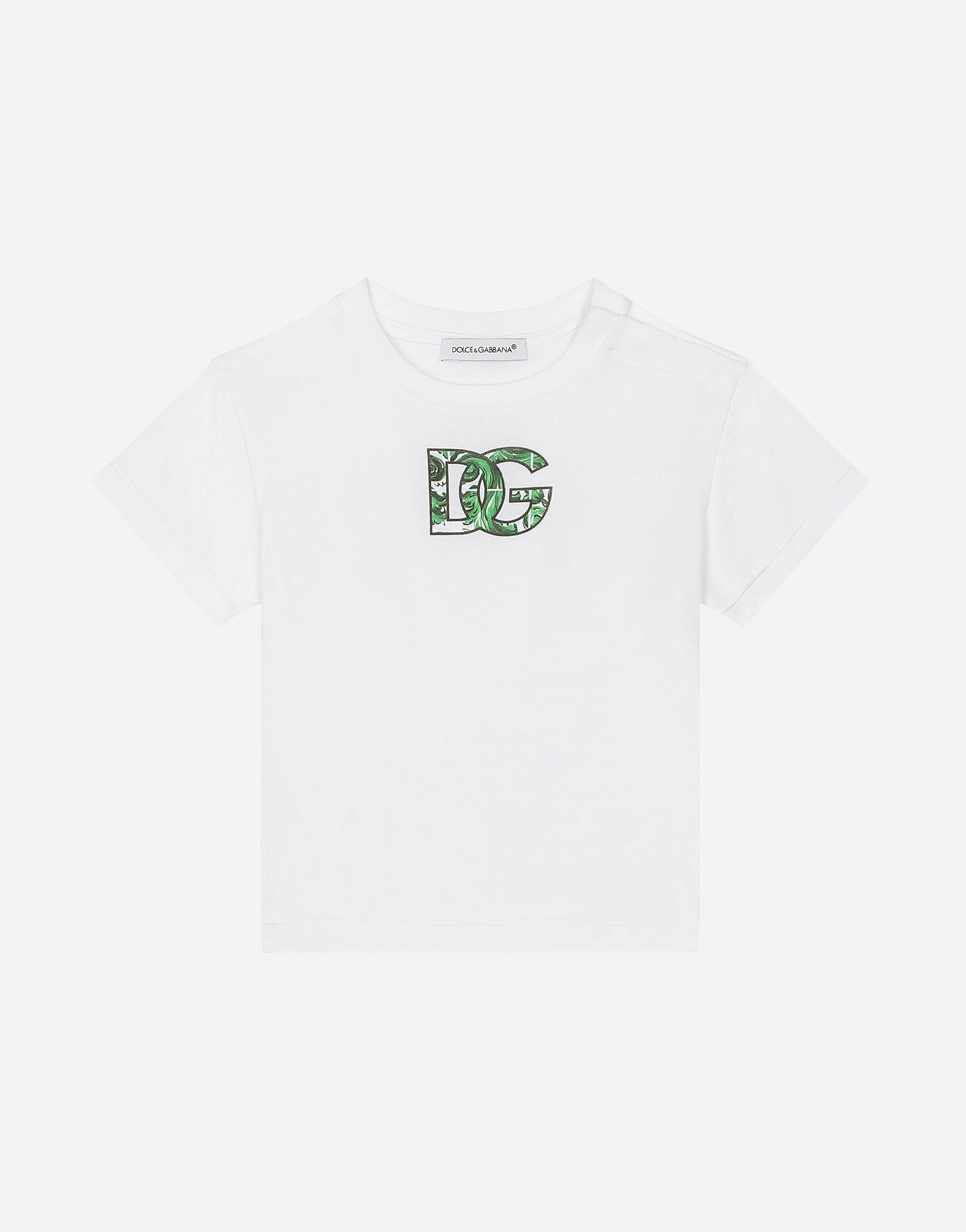 T shirt in jersey con logo DG in Stampa da Bambino Dolce Gabbana
