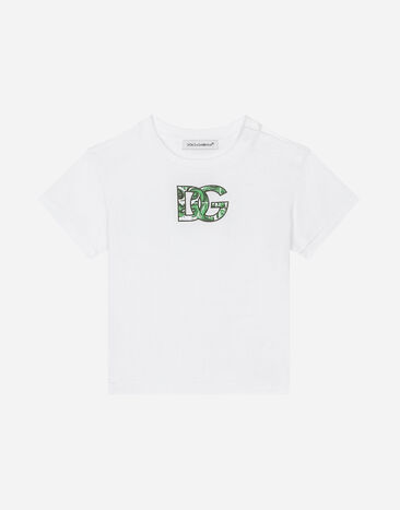 Dolce & Gabbana Jersey T-shirt with DG logo Print L1JTEYII7ED