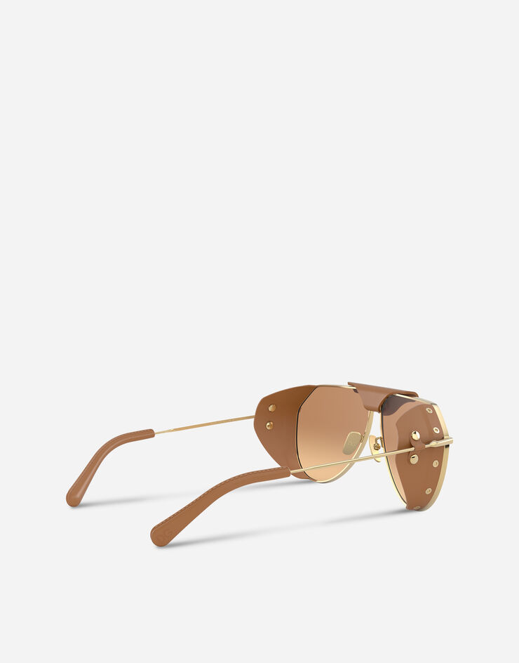 Dolce & Gabbana نظارة شمسية بنما ذهبي و جملي VG2258VM27H